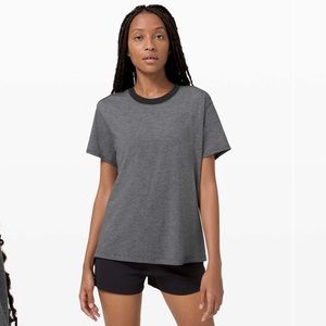 NWT Lululemon All Yours Tee Micro Stripe Black White